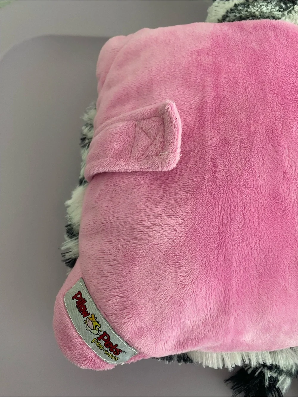 Pillow Pet black & pink Zebra Mini Plush Pee-Wee 2010 Original